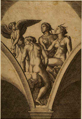Raimondi Marcantonio - Cupido e le tre Grazie